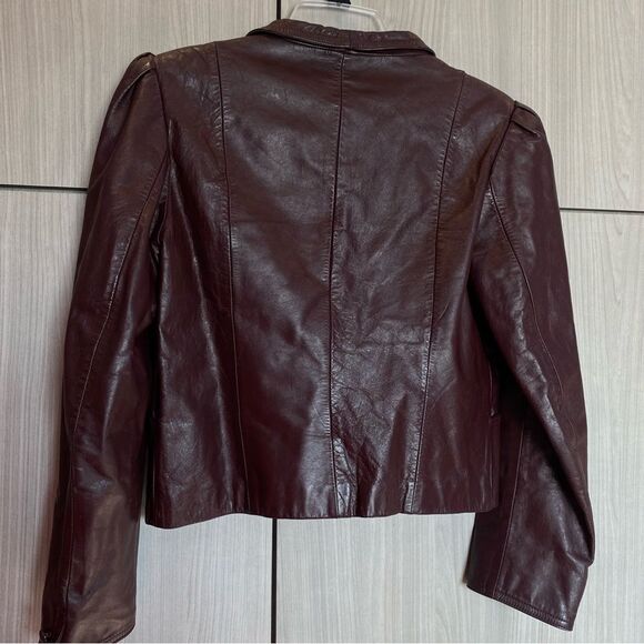 Foxmoor Retro 80s 70s Leather Jacket Blazer Coat Size 9 - Picture 12 of 15